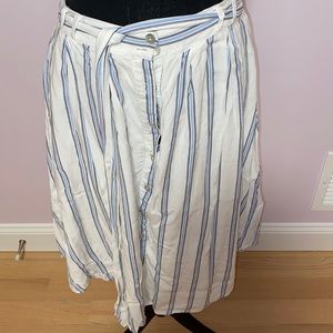 Nautical Blue and White Vertical Striped Skirt Blu Pepper Medium Stripes